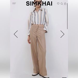 NWT Johnathan Simkhai Lynda Wide Leg Vegan Leather Size 8